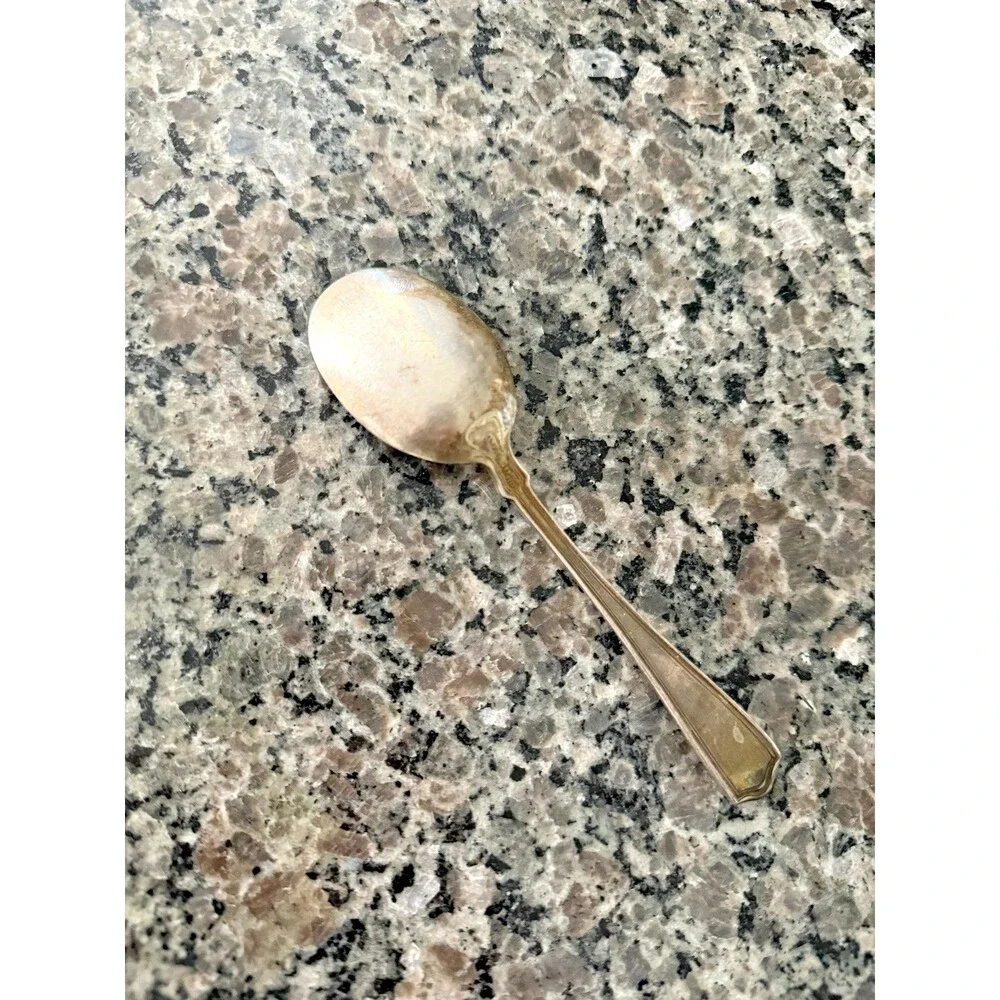 Antique 1912 Gorham Elmwood Bradford EP Oval Bowl Soup Spoon Hotel Silver Patina